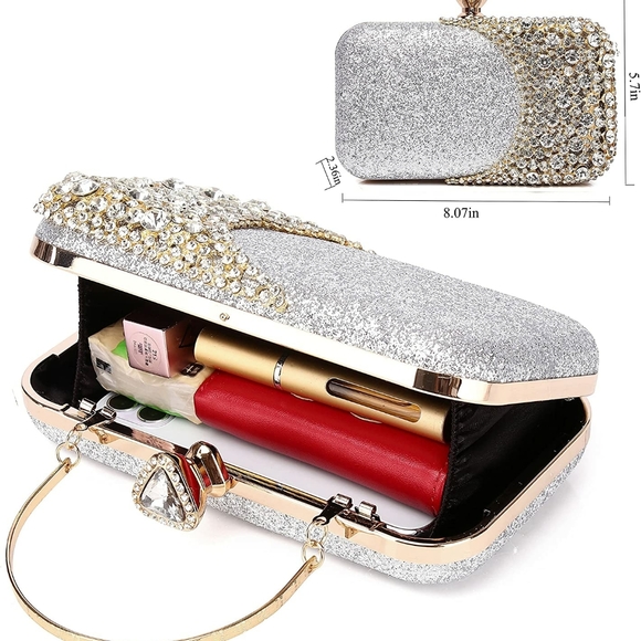 NEW Sparkling Bling Swarovski Crystal Rhinestone & Glitter Clutch Purse … - Picture 9 of 17